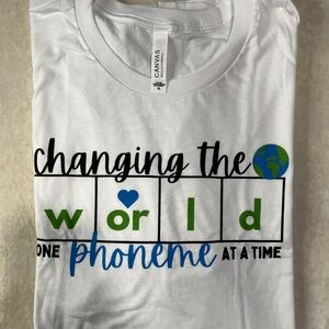 NWOT Changing the World One Phoneme at a Time Size XL